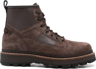 Moncler Slippers - Heren - Veterlaarzen - Bruin - 45 EU - Schoenen