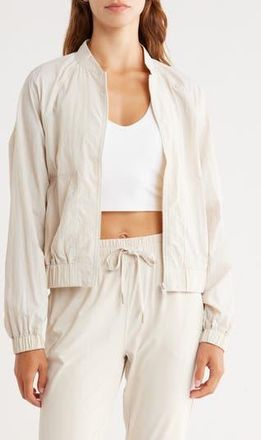 Zella Kinetic Nylon Bomber Jacket in Grey Moonbeam at Nordstrom Rack, Size X-Large