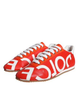 Dolce & Gabbana Logo-Detailed Leather Sneakers - Red