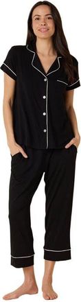 The Cats Pajamas Pima Knit Capri Set in Midnight at Nordstrom, Size X-Small