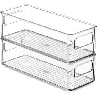 OEM Juego De 2 Recipientes Para Refrigerador Con Asas, Ideales Para Guardar Alimentos Y Verduras, Ahorrando Espacio - Crezuo