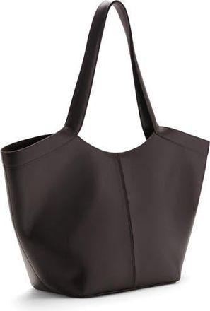 Mango Large Leather Shoulder Bag in Chocolate at Nordstrom Rack