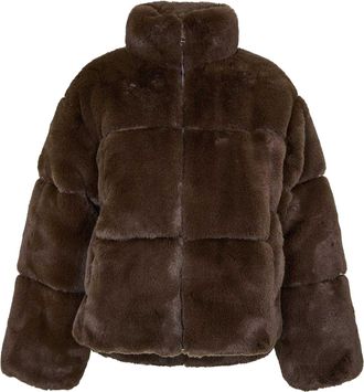 Jack Wills Dames/dames Puffer Jacket van imitatiebont (Chocolade)