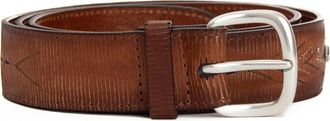 Orciani Lamellar Leather Belt with Embroidery & Studs
