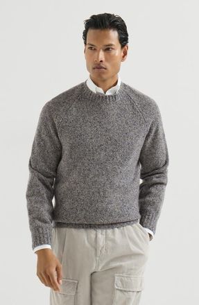 Brunello Cucinelli Virgin wool, silk and cashmere chin&eacute; sweater in Cerulean at Nordstrom, Size 60
