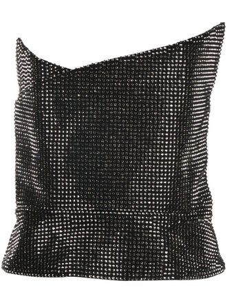 Roland Mouret Top asimmetrico con decorazione di cristalli - Nero
