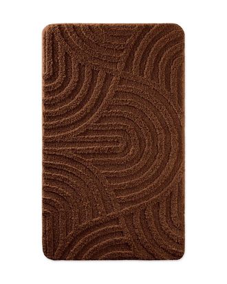 Wecon Home Alfombra de ba&ntilde;o en relieve marr&oacute;n 70x120