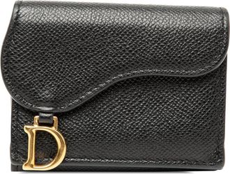 Dior Pre-owned Dior Grained Calfskin Saddle Trifold Wallet Ladies 7YFILHMBLC0WW234