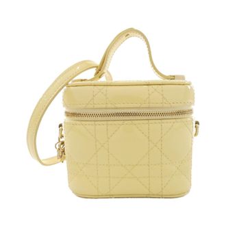 Dior Lady Dior Pale Yellow Leather Vanity Bag (Pre-Owned)
