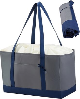 Generic Shopping Bags for Groceries | Large Capacity Drawstring with Pockets | Insulated Shopping Bags with Handles - for Home Kitchen Outdoor Camping Fishing