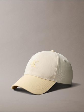 Calvin Klein Mens Contrast Embroidered Logo Baseball Cap - Neutral