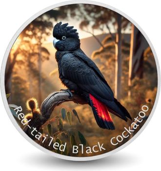 OEM Crimson Majesty: La Cacat&uacute;a Negra De Cola Roja, 1 Oz, Color Plata