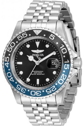 Invicta Pro Diver 34104 Heren Horloge - Quartz Uurwerk - Roestvrij Staal met zwarte Wijzerplaat - 40mm