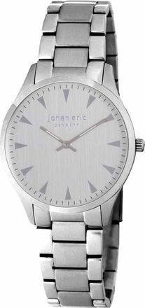 Johan Eric Denmark helsing&cedil;r, Mens, silver dial watch w triangular hr-markers, brushed & polished solid stainless steel bracelet - One Size