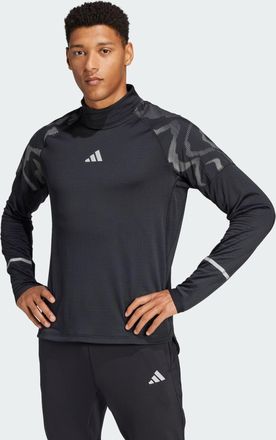 adidas adidas Performance Mens Ultimate Hi Vis Reflective 1/2-Zip Top - Black - Size X-Small