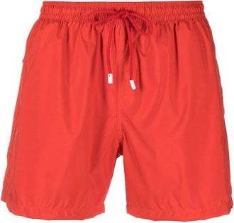 Fedeli logo-patch swim shorts - men - Polyester - L - Red