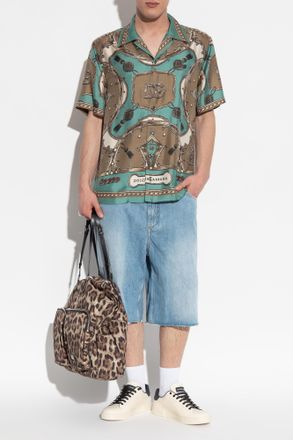 Dolce & Gabbana Silk Shirt With Pocket, Mens, Green