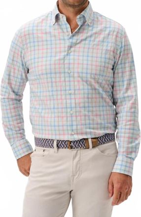 Johnnie-O Gingham Everyday Performance Button Down Shirt In Gulf Blue