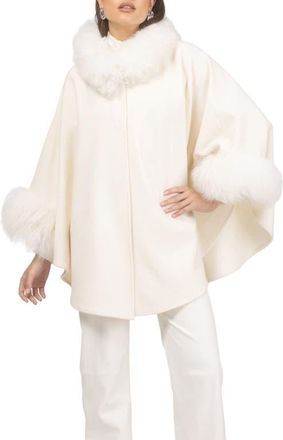 Gorski Wool And Cashmere Cape in Ivory at Nordstrom
