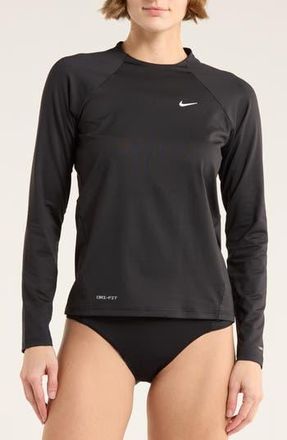Nike Long Sleeve Dri-FIT UPF 40+ Hydroguard Top in Black at Nordstrom Rack, Size X-Large