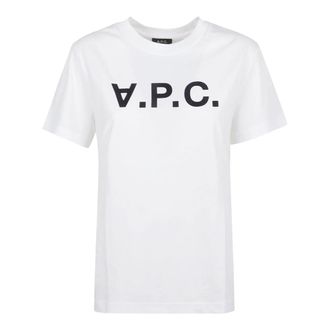 A.P.C. T-Shirts, male, White, Size: XS Cotton T-Shirt with Logo