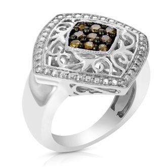 Vir Jewels 1/3 cttw Champagne Diamond Ring.925 Sterling Silver with Rhodium Plating