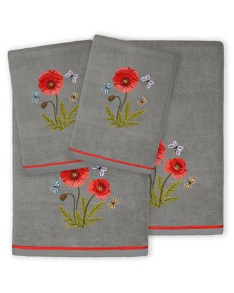 Linum Home Textiles Polly 4Pc Embellished Turkish Cotton Towel Set