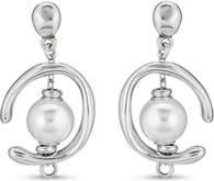 UNOde50 Sterling silver-plated hoop earrings with pearl at Nordstrom