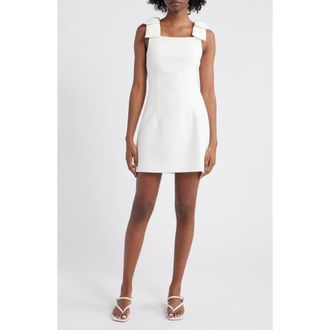 French Connection Whisper Bow Strap Minidress in Summer White at Nordstrom Rack, Size 12