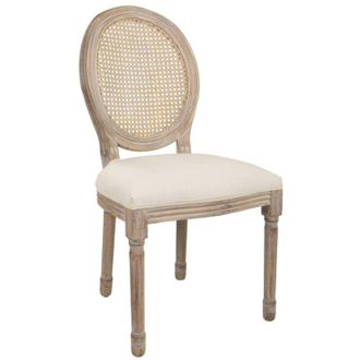 Wanderlust Deco Wanderlust Deco - Silla De Madera Tapizada Y Rejillla Color Beige 48x46x48/96 Cm