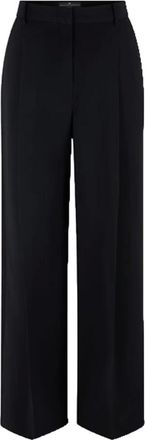 Ermanno Scervino Wide Trousers, female, Black, Size: M Wide-leg Pleated Trousers