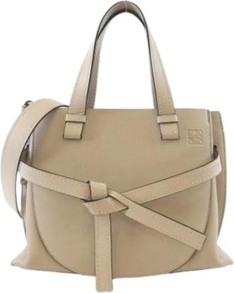 Loewe Pre-owned Handbags, female, Beige, Size: ONE SIZE Pre-owned Leather Shoulder Bag