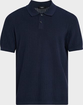Theory Men & apos;s Cotton Cable Knit Polo Shirt