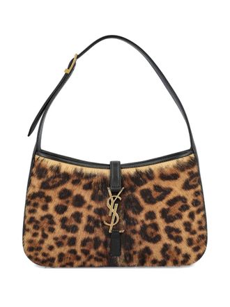 Saint Laurent Le 5 à 7 leopard-print clasp shoulder bag - women - Calf Hair - One Size - Neutrals