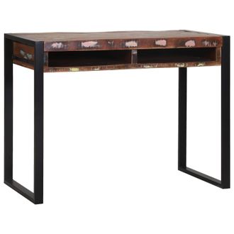 Berkfield Home Dressing Table with Mirror Multicolour 100x50x75 cm Solid Wood Reclaimed in Brown | Size: 100 x 50 x 75 cm