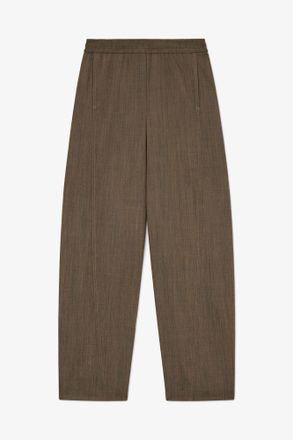 Ganni Canteen Pants in Brown Wool Melange - Size 32 Recycled