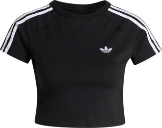 adidas (WMNS) adidas SST Baby T-Shirt Asia Sizing White Black KG3700