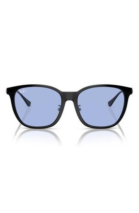Ray-Ban 55mm Square Sunglasses in Black /Blue at Nordstrom
