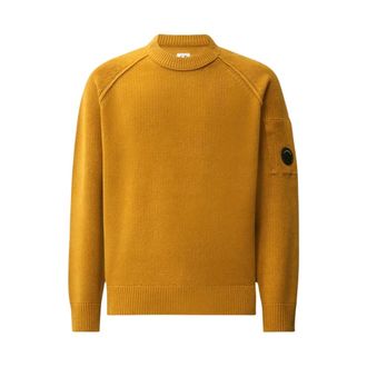 C.P. Company C.p. Company - Chenille Katoenen Trui met Ronde Hals - Heren - Truien - Bruin - Maat: XL Katoen