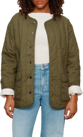 Sanctuary Reversible Cotton Quilted Jacket in Kalamata Green at Nordstrom, Size X-Large