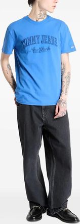 Tommy Jeans logo-embroidered T-shirt - men - Cotton - M - Blue
