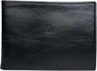 Loewe Pre-owned Anagram Portemonnee - Heren - Vintage Accessoires - Zwart - ONE Size - Leer - Vintage