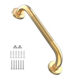 No Brand Barra De Apoyo Para Ducha De Acero Inoxidable Chapado En Oro De 16 Pulgadas, Riel De Seguridad Para El Equilibrio En El Ba&ntilde;o Y Asa De Asistencia Para 