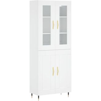 vidaXL Highboard White 69.5x34x180 cm Engineered Wood Vidaxl