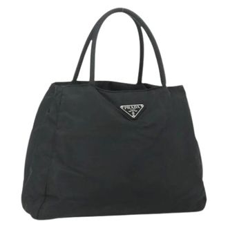 Prada Pre-owned Tote Bags, unisex, Black, Size: ONE SIZE Pre-owned Vintage Nylon Tote Bag