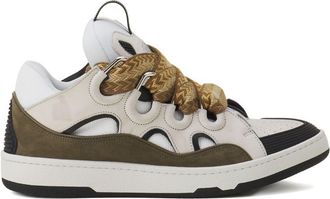 Lanvin Cut-out Detailing Suede Sneakers