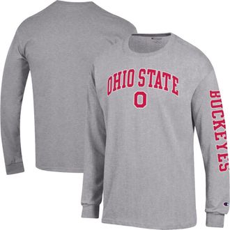 Champion Mens Champion Heather Gray Ohio State Buckeyes Arch Over Logo 2-Hit Long Sleeve T-Shirt at Nordstrom, Size Xx-Large