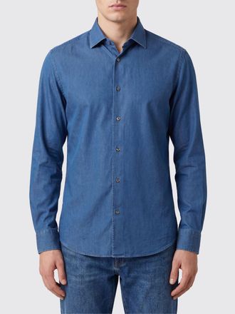 Ermenegildo Zegna Camicia slim fit a maniche lunghe in cotone con collo francese