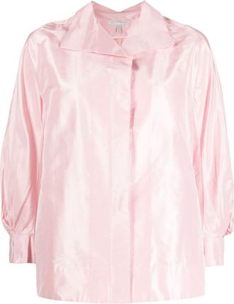 Shiatzy Chen wide collar silk shirt - women - Mulberry Silk - 38 - Pink