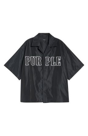 Purple Everyday Camp Shirt in Black at Nordstrom, Size Xx-Large